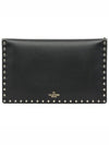 Rockstud Envelope Clutch Bag Black - VALENTINO - BALAAN.