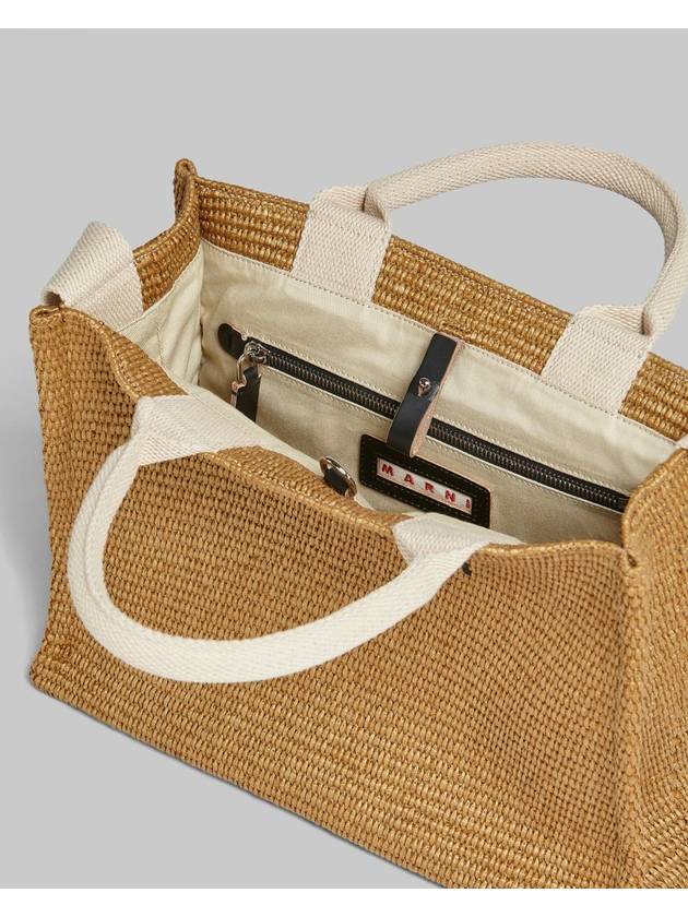 Small Raffia East West Tote Bag Brown - MARNI - BALAAN 6