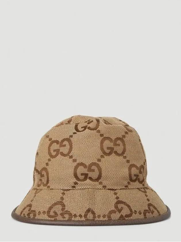 Jumbo GG logo jacquard canvas blend bucket hat - GUCCI - BALAAN 2