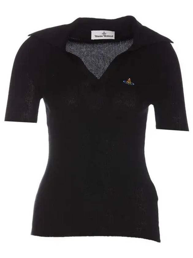 Marina Polo Knit Top Black - VIVIENNE WESTWOOD - BALAAN 2