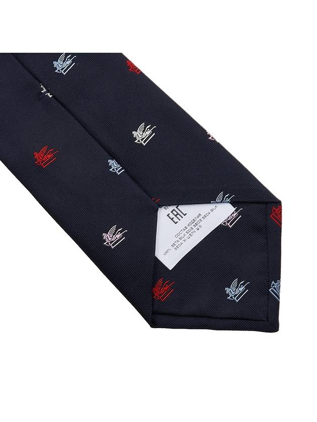 Pegasus Logo Silk Tie Navy - ETRO - BALAAN 7