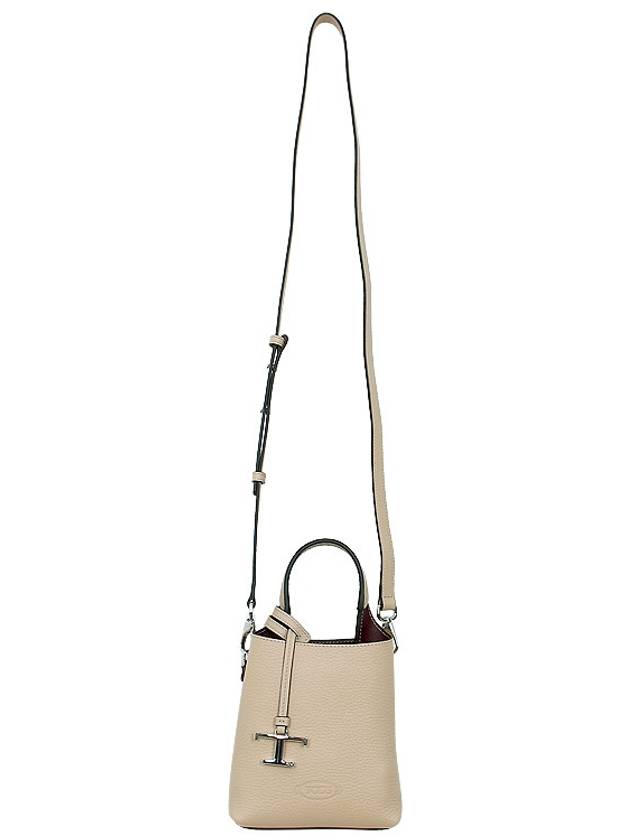 Micro Leather Mini Tote Bag Beige - TOD'S - BALAAN 4