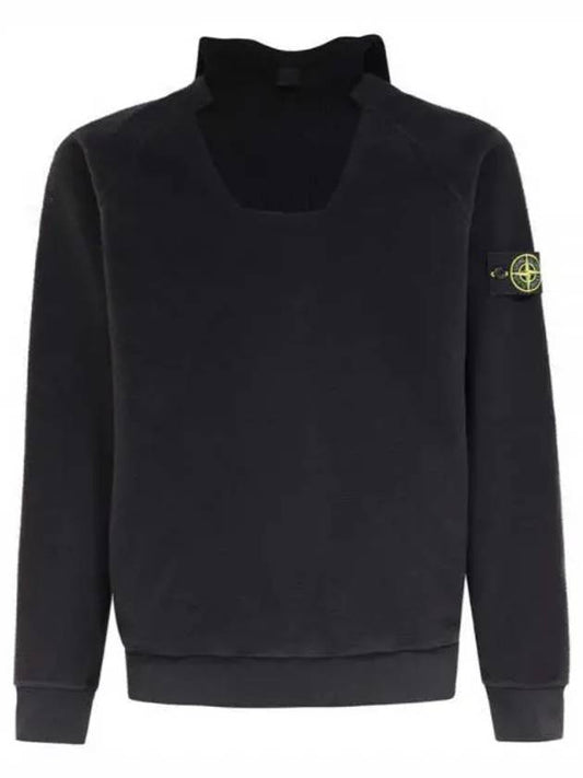 Gauzed Regular Fit Cotton Nylon Fleece Hoodie Black - STONE ISLAND - BALAAN 2