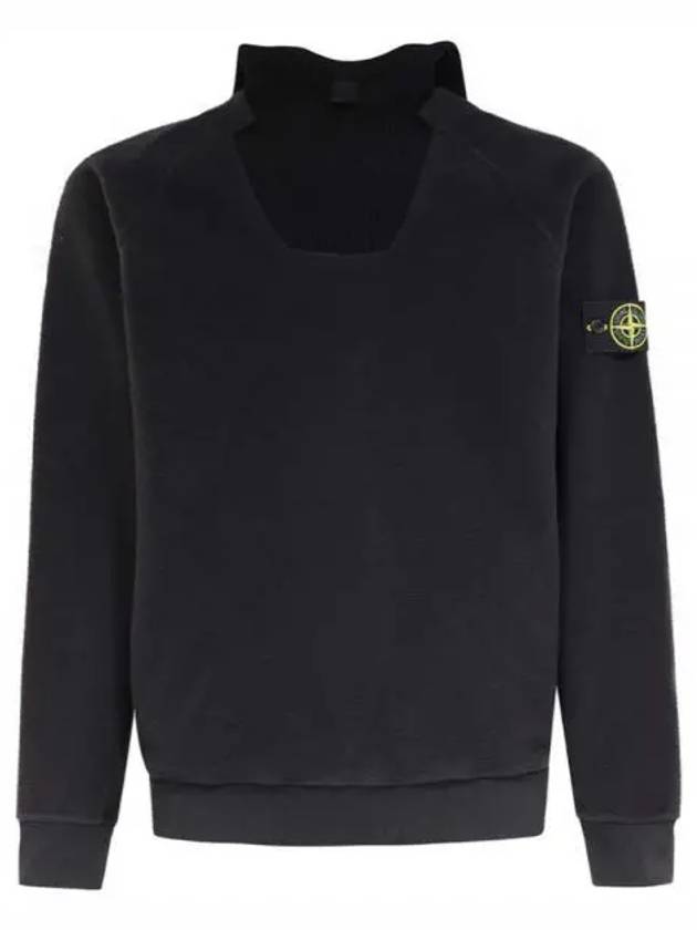 Gauzed Regular Fit Cotton Nylon Fleece Hoodie Black - STONE ISLAND - BALAAN 2