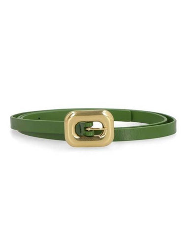 Gold Buckle Leather Belt Green - BOTTEGA VENETA - BALAAN 1