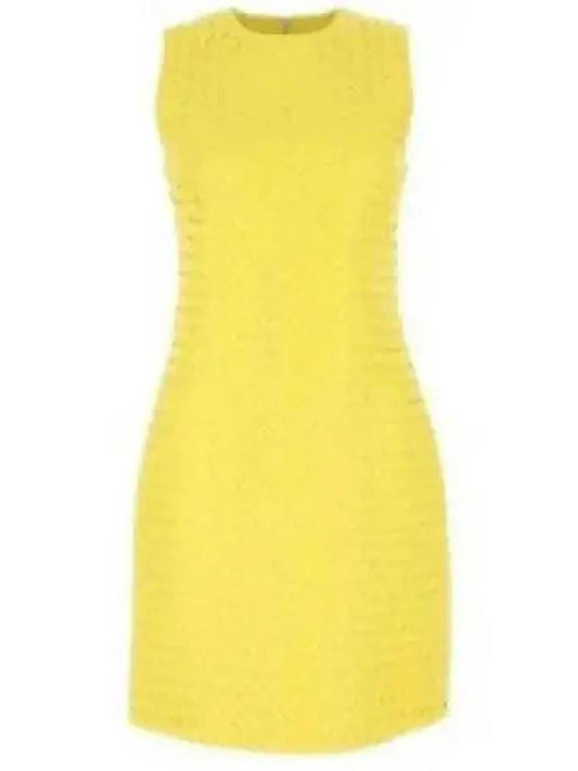 Intrecciato Leather Midi Dress Yellow - BOTTEGA VENETA - BALAAN 2