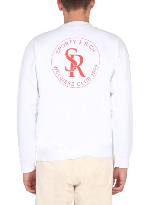 Women's Logo Print Sweatshirt White - SPORTY & RICH - BALAAN 6