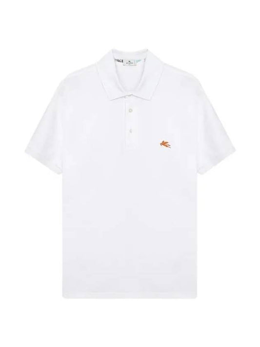 Embroidered Logo Short Sleeve Polo Shirt White - ETRO - BALAAN 1