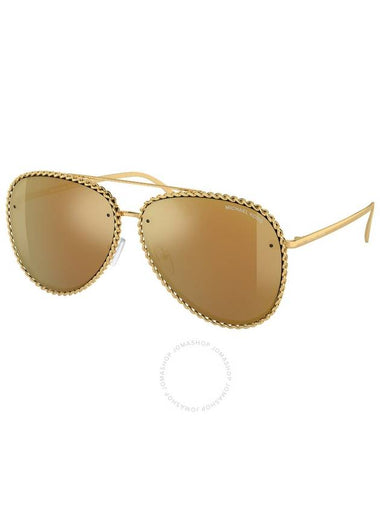 Michael Kors Portofino Gold Mirror Pilot Ladies Sunglasses MK1147 18967P 59 - MICHAEL KORS - BALAAN 1