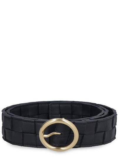 Maxi Intrecciato Leather Belt Black - BOTTEGA VENETA - BALAAN 2