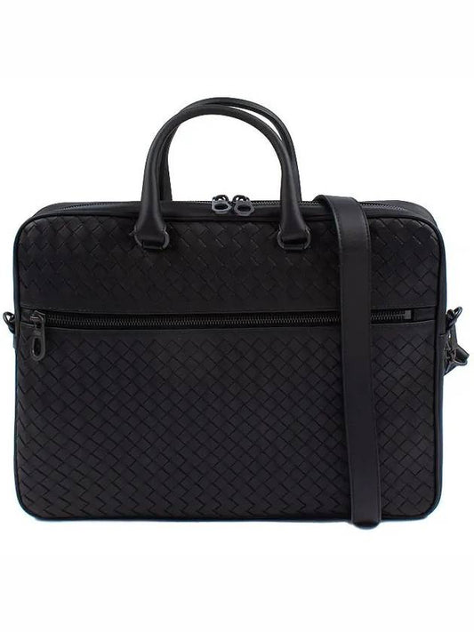 Intrecciato Calfskin Business Briefcases Black - BOTTEGA VENETA - BALAAN 2