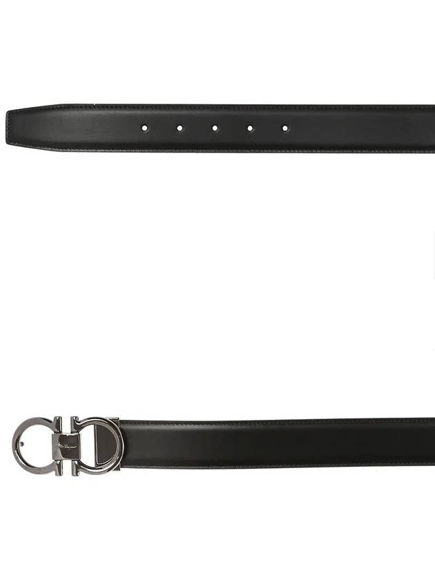 Gancini Reversible Adjustable Calfskin Leather Belt Black - SALVATORE FERRAGAMO - BALAAN 5