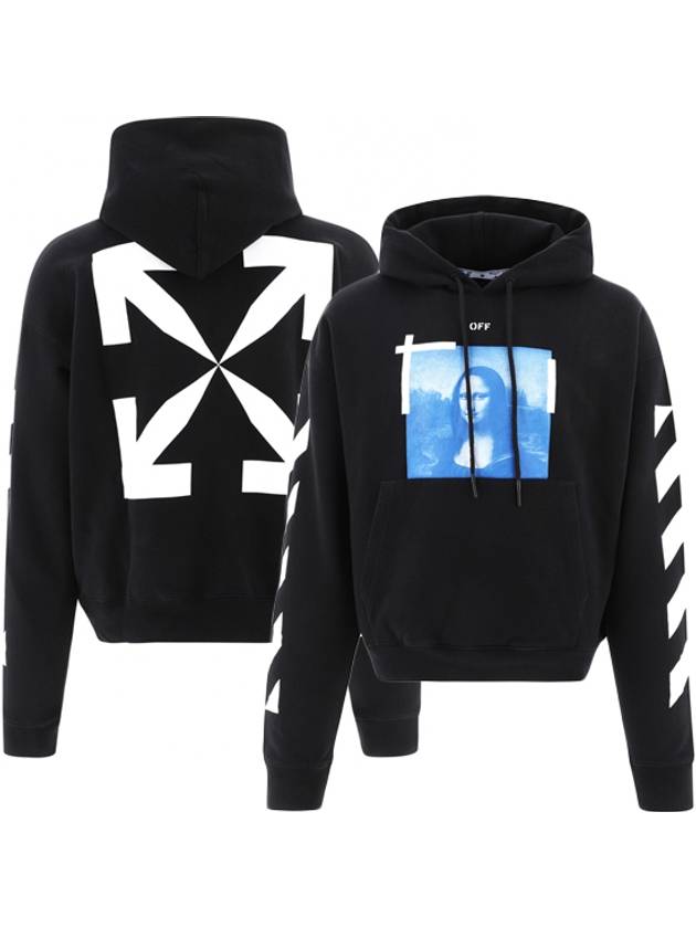 Men's Mona Lisa Over Brushed Hoodie Black - OFF WHITE - BALAAN 2