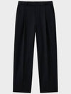 Wool One Tuck Relax Slacks Black - NOIRER - BALAAN 3