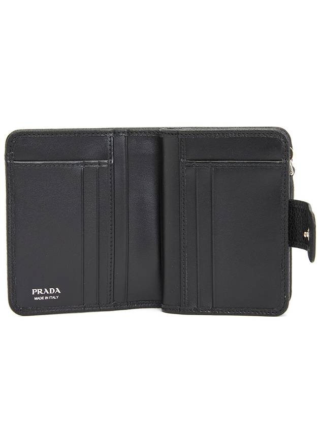 Saffiano Triangular Logo Wallet Black - PRADA - BALAAN 6