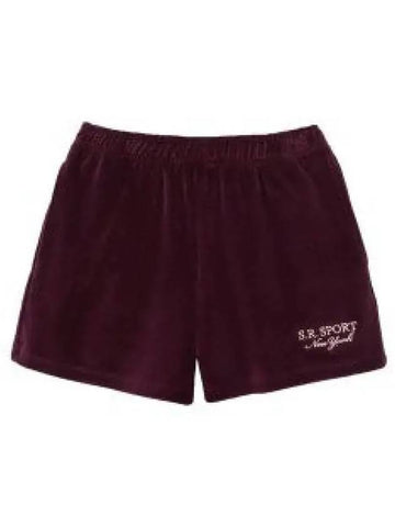 SR SPORT VELOUR SHORTS MERLOT SH751 Sports velor 1342122 - SPORTY & RICH - BALAAN 1