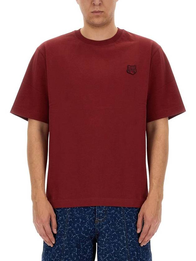 Bold Fox Head Patch Oversized Short Sleeve T-Shirt Red - MAISON KITSUNE - BALAAN 2