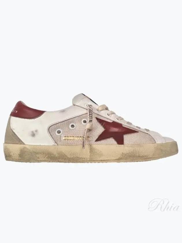 Super Star Lace Up Low Top Sneakers Red Cream White - GOLDEN GOOSE - BALAAN 2