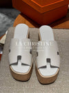 Domestic Eze 30 Slippers Women s Leather Sandals White H221026Z - HERMES - BALAAN 2