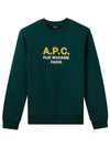 Logo Print Cotton Sweatshirt Green - A.P.C. - BALAAN 2