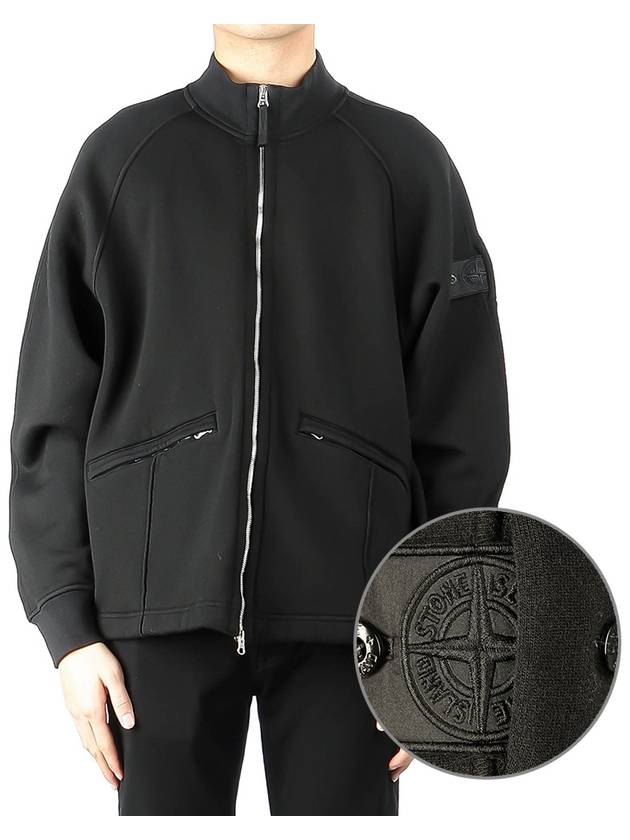 Shadow Project Wool Cotton Felpa Zip-Up Jacket Black - STONE ISLAND - BALAAN 2