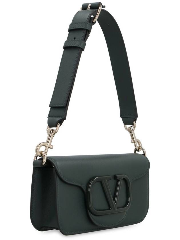 V Logo Signature Leather Shoulder Bag Green - VALENTINO - BALAAN 4