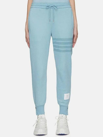 Double Face Knit 4 Bar Stripe Sweat Track Pants Light Blue - THOM BROWNE - BALAAN 2