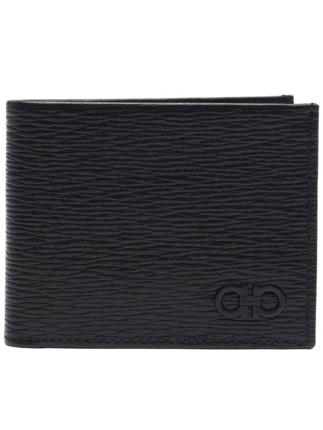 Gancini Half Wallet Black - SALVATORE FERRAGAMO - BALAAN 3