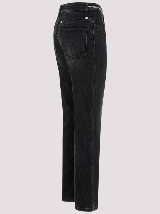 Chain Detail Denim Bootcut Jeans Black - GIVENCHY - BALAAN 4