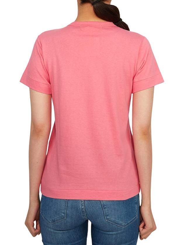 Women's Small Red Heart Wappen Short Sleeve T-Shirt P1 T271 3 Pink - COMME DES GARCONS PLAY - BALAAN 4