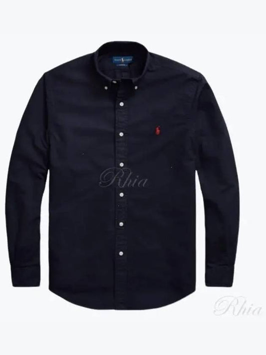 Embroidered Pony Logo Long Sleeve Shirt Navy - POLO RALPH LAUREN - BALAAN 2