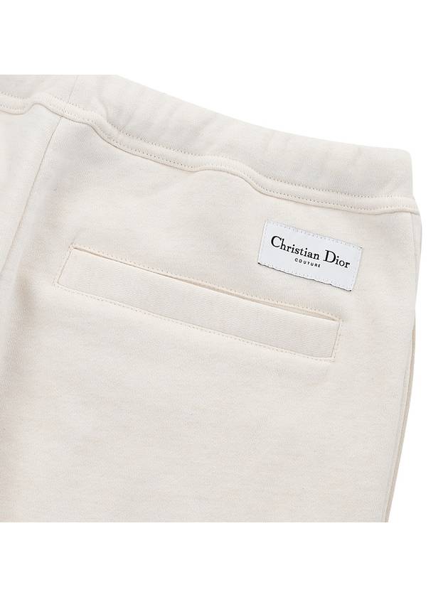 Couture Label Cotton Wool Track Pants Ivory - DIOR - BALAAN 8