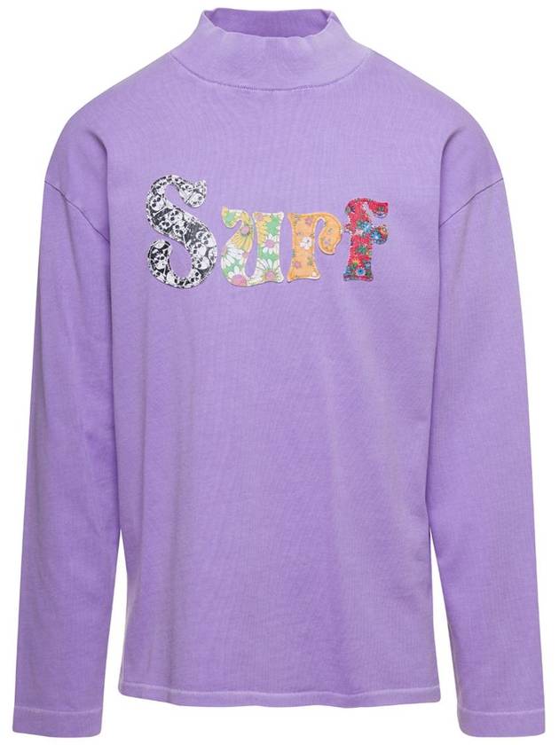 Lilac Crewneck Pullover With Embroidered Motif In Cotton Unisex - ERL - BALAAN 1