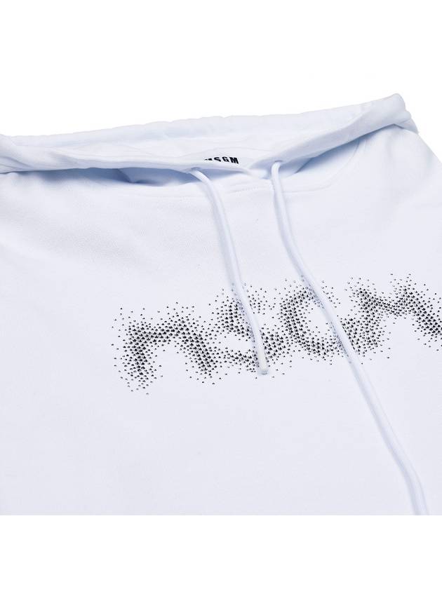 Rhinestone Logo Hoodie White - MSGM - BALAAN 4