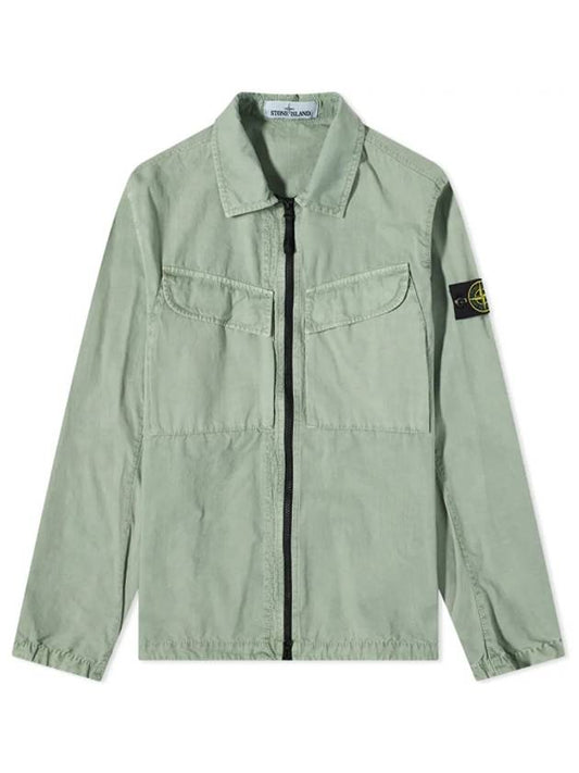 Wappen Patch Old Effect Zip-Up Jacket Green - STONE ISLAND - BALAAN 2