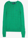 Embroidered Logo Pony Cable Knit Top Green - POLO RALPH LAUREN - BALAAN 3