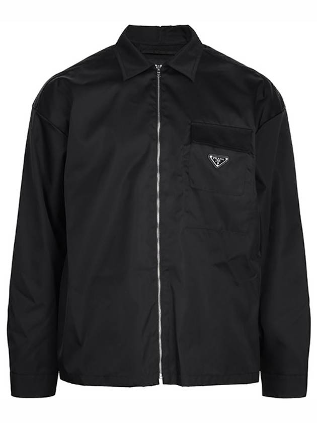 Re-Nylon Zip-Up Long Sleeve Shirt Black - PRADA - BALAAN 2