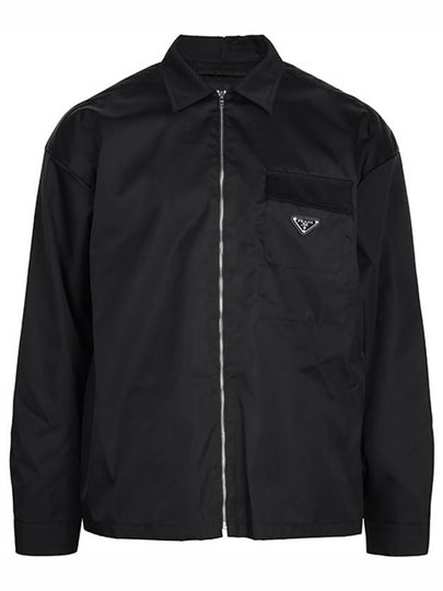 Re-Nylon Zip-Up Long Sleeve Shirt Black - PRADA - BALAAN 2