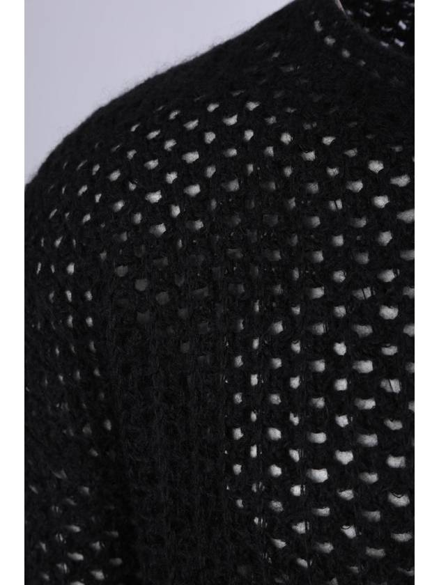 Strap Neck Openwork Knit Top Black - SAINT LAURENT - BALAAN 5