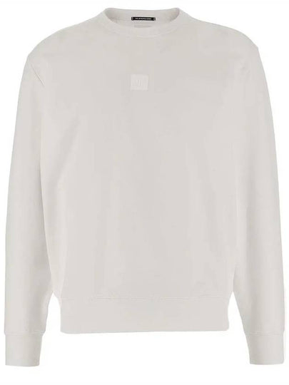 Stretch Fleece Crew Neck Sweatshirt White - CP COMPANY - BALAAN 2