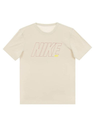 Dri-Fit Graphic Training Short Sleeve T-Shirt Beige - NIKE - BALAAN 1