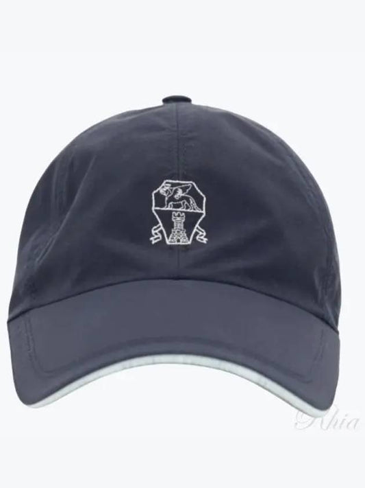 Logo Embroidered Curved-Peak Ball Cap Navy - BRUNELLO CUCINELLI - BALAAN 2