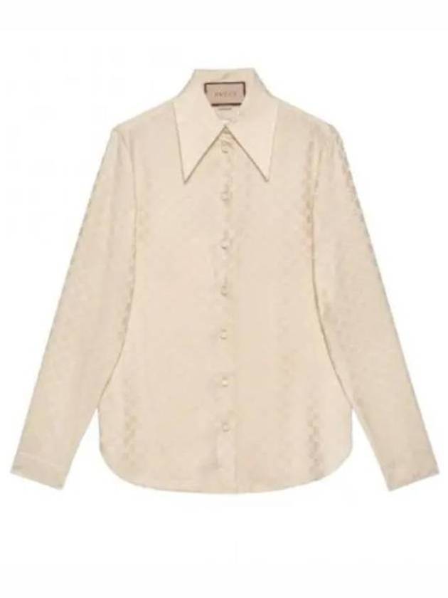 GG Supreme Jacquard Silk Shirt Beige - GUCCI - BALAAN 2