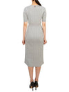 Women's Short Sleeve Midi Dress Grey - THOM BROWNE - BALAAN 4