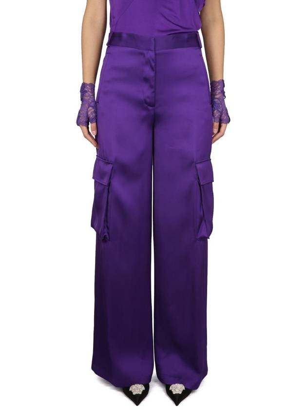 Women's Cargo Wide Pants Violet - VERSACE - BALAAN 2