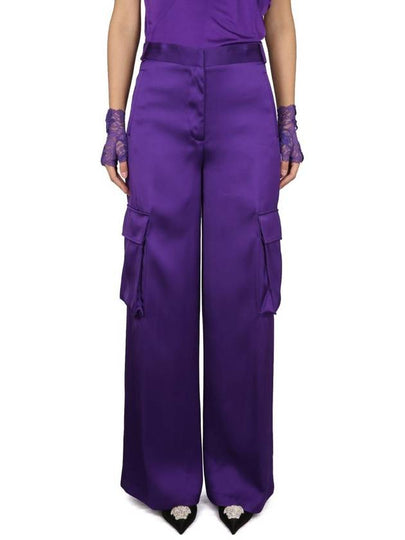 Women's Cargo Wide Pants Violet - VERSACE - BALAAN 2