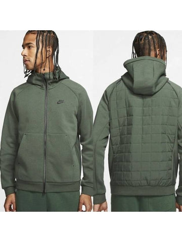 01-BV3701-337--Winter Quilted Hooded Zip Jacket-Dark Green - NIKE - BALAAN 1