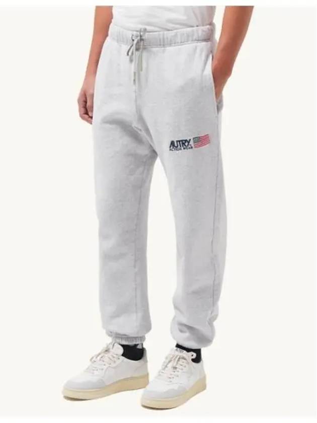 Men's Iconic Logo Cotton Jogger Track Pants Grey - AUTRY - BALAAN 5