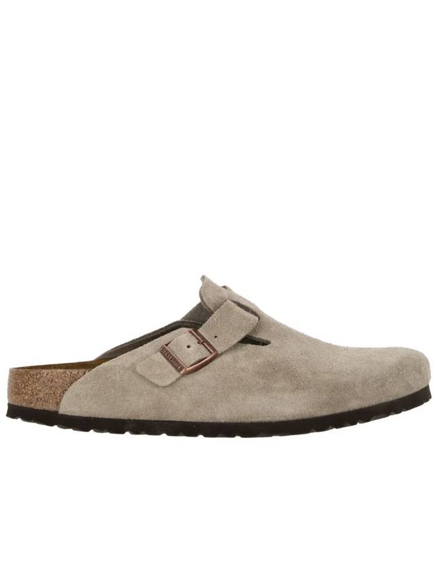 Boston Soft Footbed Suede Medium Narrow Slippers Taupe - BIRKENSTOCK - BALAAN 3