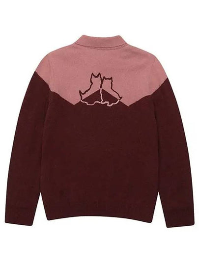 Women s windproof back terrier embroidery point pullover 2222LXKW WINE - BLACK&WHITE - BALAAN 2